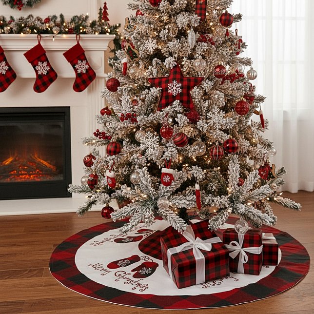 Saia Para Árvore De Natal De Poliéster luvas de Natal alegre (Criador carregado)