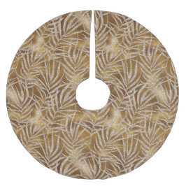 Saia Para Árvore De Natal De Poliéster Luxo de folhagem de inverno Dourada Elegante prata