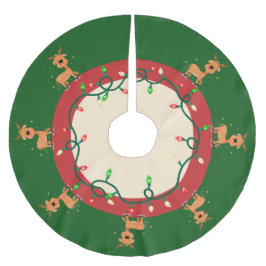 Saia Para Árvore De Natal De Poliéster Luzes e Camisas de Natal de Reindet