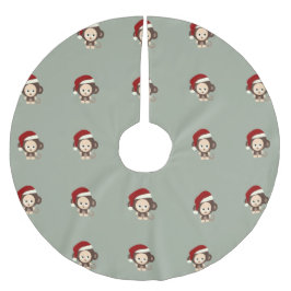 Saia Para Árvore De Natal De Poliéster Macaco de Natal