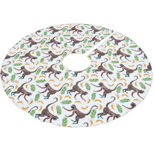 Saia Para Árvore De Natal De Poliéster Macacos Doentes Fazendo Malabarismo Com Bananas