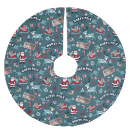 Saia Para Árvore De Natal De Poliéster Mágica do Polo Norte - Papais noeis e Rebelde Espi