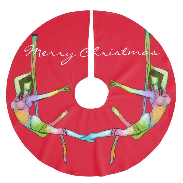 Saia Para Árvore De Natal De Poliéster Malhação aérea Yoga Thunder_Cove (Frente)