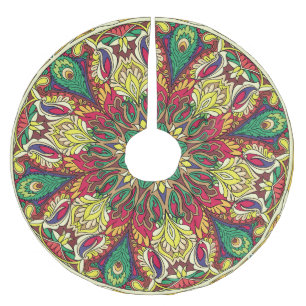 Saia Para Árvore De Natal De Poliéster Mandala Bandana: Vintage Seamless Design.