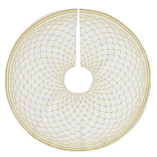 Saia Para Árvore De Natal De Poliéster Mandala do Chakra da Coroa Dourada em Branco