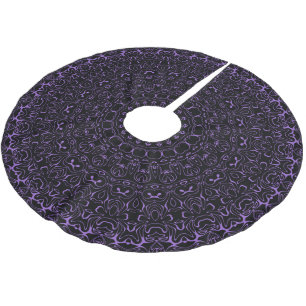 Saia Para Árvore De Natal De Poliéster Mandalá Roxo de Ámbar com Simetria Intrincada