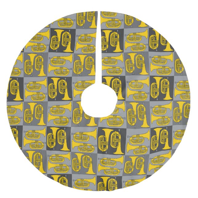 Saia Para Árvore De Natal De Poliéster Marching Baritone Crosshatch (Frente)