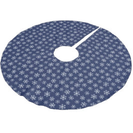 Saia Para Árvore De Natal De Poliéster Marinho Snowflake Tree Skirt