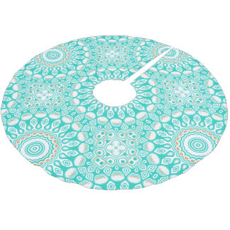 Saia Para Árvore De Natal De Poliéster Medalhão de Turquesa Azul-Oceano