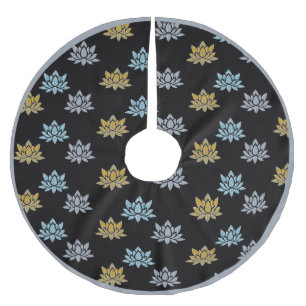 Saia Para Árvore De Natal De Poliéster Meditação de Zen Yoga - Padrão de Flor do Lotus