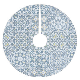 Saia Para Árvore De Natal De Poliéster Mediterranean Tiles, Moroccan, Majolica, Azulejo