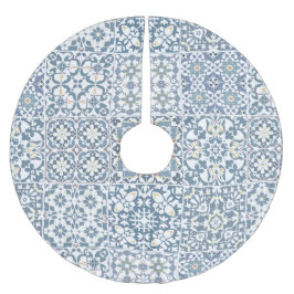 Saia Para Árvore De Natal De Poliéster Mediterranean Tiles, Moroccan, Majolica, Azulejo