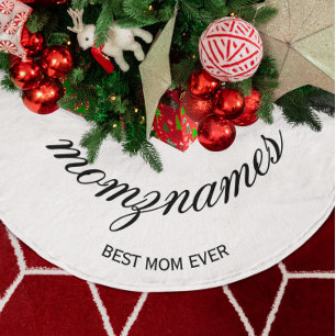 Saia Para Árvore De Natal De Poliéster Melhor Mãe Personalizada Nome De Caligrafia