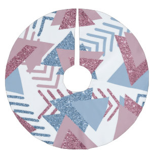 Saia Para Árvore De Natal De Poliéster Memphis Lunar   Paleta de Pastel 90s Forma Abstrat