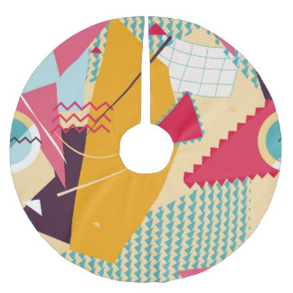 Saia Para Árvore De Natal De Poliéster Memphis Mood: Tendência Geométrica Retroativa