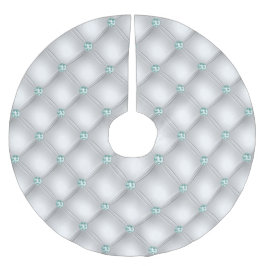 Saia Para Árvore De Natal De Poliéster Metálico Satin White Mint Green Bling