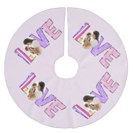 Saia Para Árvore De Natal De Poliéster Meu Amor Minha Família | Crie sua própria foto