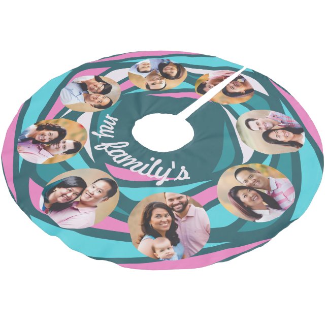 Saia Para Árvore De Natal De Poliéster minha família (Inclinado)