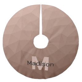 Saia Para Árvore De Natal De Poliéster Mocha Brown — Padrão geométrico de malha Monograma