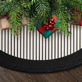 Saia Para Árvore De Natal De Poliéster Modern Black Stripes Christmas