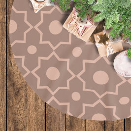 Saia Para Árvore De Natal De Poliéster Modern Mocha Mousse Forma Geométrica Rosa Dusty