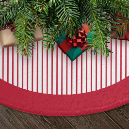 Saia Para Árvore De Natal De Poliéster Modern Red Stripes Christmas