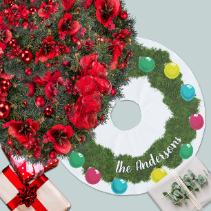 Saia Para Árvore De Natal De Poliéster Monograma das Balas de Natal Tradicional