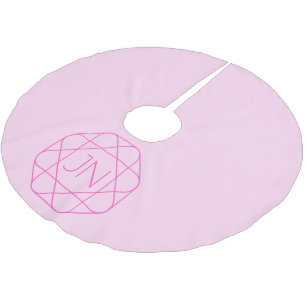 Saia Para Árvore De Natal De Poliéster Monograma legal, Estilo do logotipo da anca   Rosa