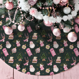 Saia Para Árvore De Natal De Poliéster Monograma Personalizado de Natal Retroativo Papais