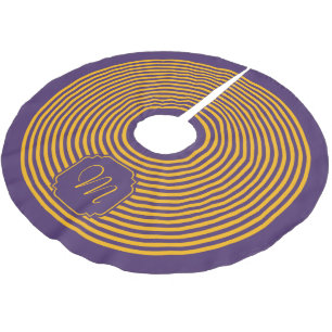 Saia Para Árvore De Natal De Poliéster Monograma Roxo e Amarelo