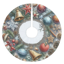 Saia Para Árvore De Natal De Poliéster Motifs Natal De Aquarela