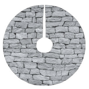 Saia Para Árvore De Natal De Poliéster Muro de pedra cinza, fundo abstrato.