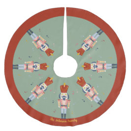 Saia Para Árvore De Natal De Poliéster Música personalizada do Balé Red Green Nutcracker