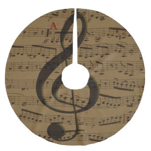 Saia Para Árvore De Natal De Poliéster Musical Treble Clef sheet