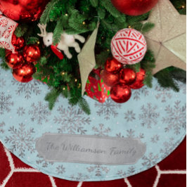 Saia Para Árvore De Natal De Poliéster Na moda Powder Blu Natal | Flocos de neve elegante