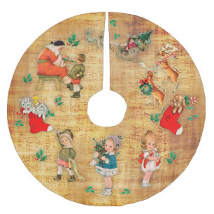 Saia Para Árvore De Natal De Poliéster Natais vintages