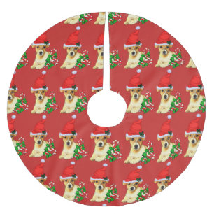 Saia Para Árvore De Natal De Poliéster Natal bonito de Jack Russell Terrier