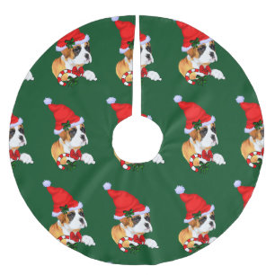 Saia Para Árvore De Natal De Poliéster Natal bonito do cão do pugilista