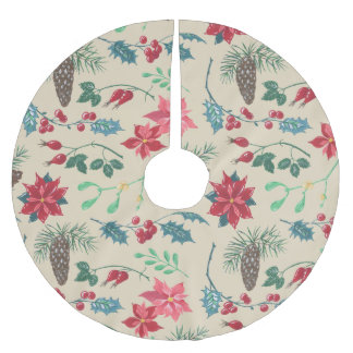 Saia Para Árvore De Natal De Poliéster Natal Botânico Tradicional