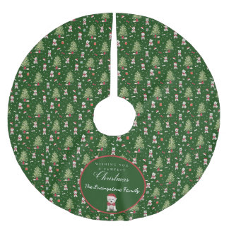 Saia Para Árvore De Natal De Poliéster Natal Caprichoso Westie Branco
