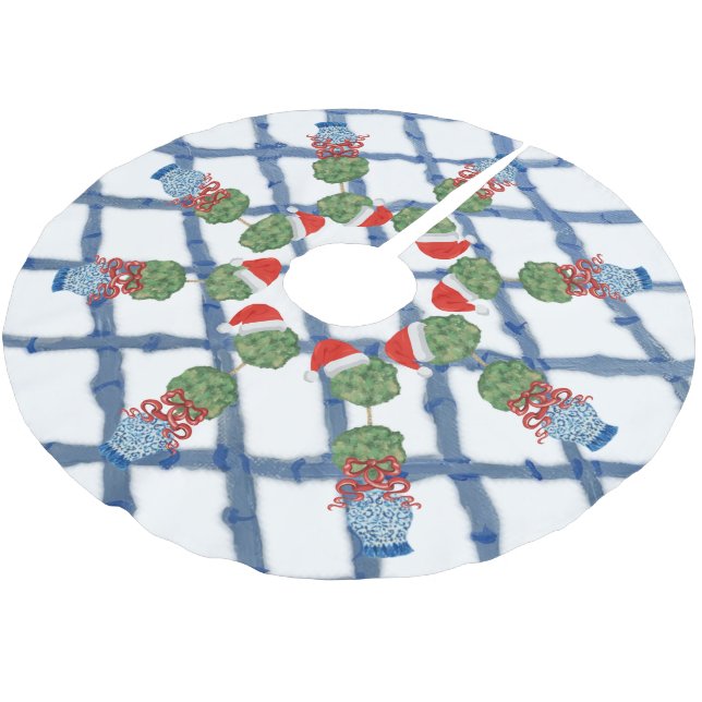 Saia Para Árvore De Natal De Poliéster Natal Chinoiserie Ginger Jar Brushing (Inclinado)