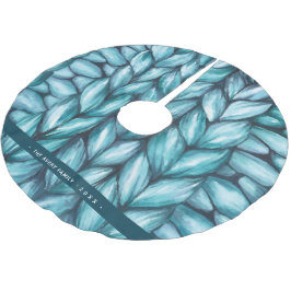 Saia Para Árvore De Natal De Poliéster Natal com formato azul personalizado