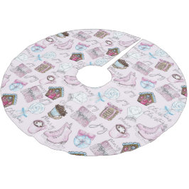 Saia Para Árvore De Natal De Poliéster Natal cor de água rosa