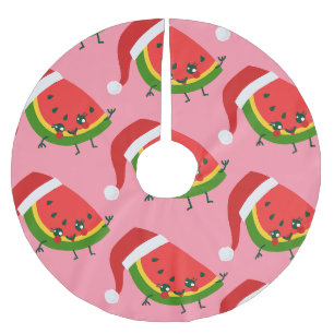 Saia Para Árvore De Natal De Poliéster natal cor-de-rosa santa claus