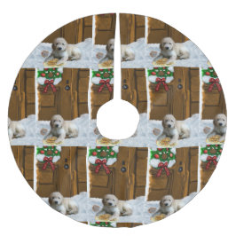 Saia Para Árvore De Natal De Poliéster Natal de Goldendoodle