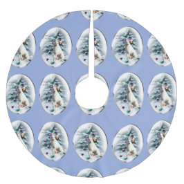 Saia Para Árvore De Natal De Poliéster Natal do German shepherd Branco