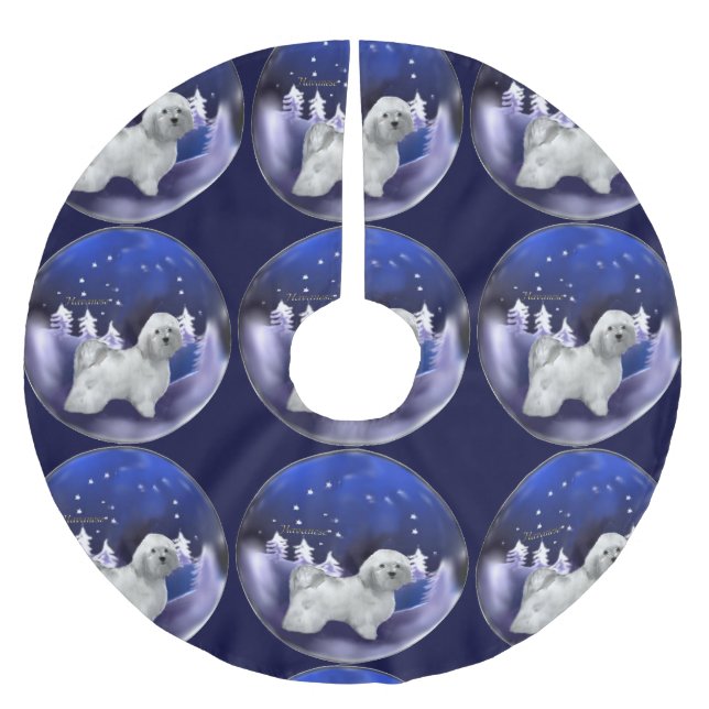 Saia Para Árvore De Natal De Poliéster Natal do Havanês (Frente)