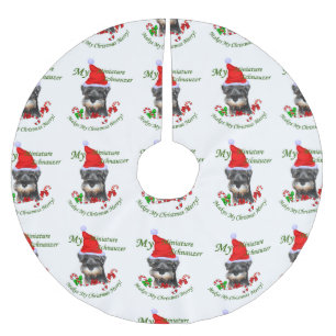 Saia Para Árvore De Natal De Poliéster Natal do Schnauzer diminuto