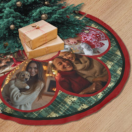 Saia Para Árvore De Natal De Poliéster Natal elegante em vermelho e verde com várias foto