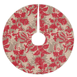 Saia Para Árvore De Natal De Poliéster Natal Floral Vermelho Elegante